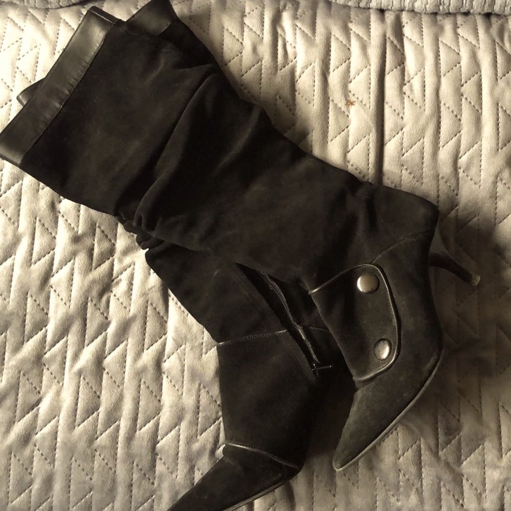 Town Shoes black kitten heel boots